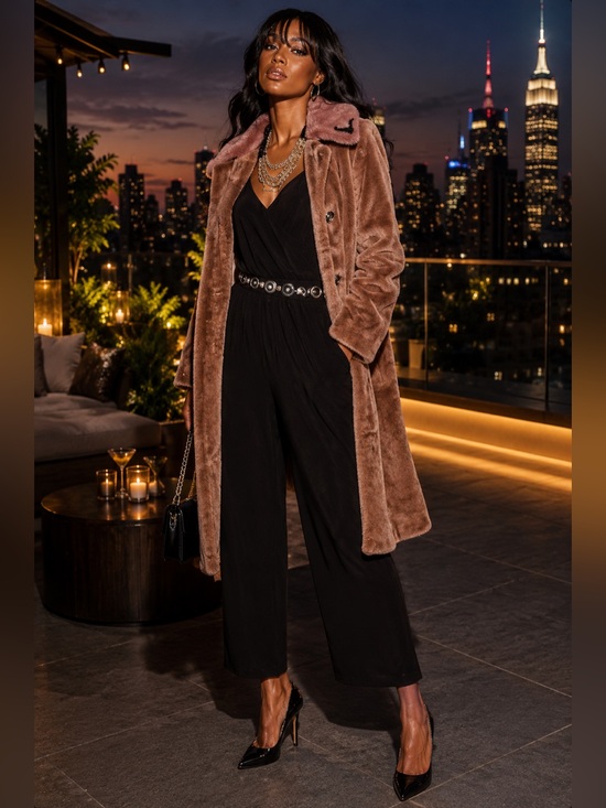 Jackets & Blazers - NWT Vintage Boutique Shearling Lamb Fur Coat with Mink Collar Size M